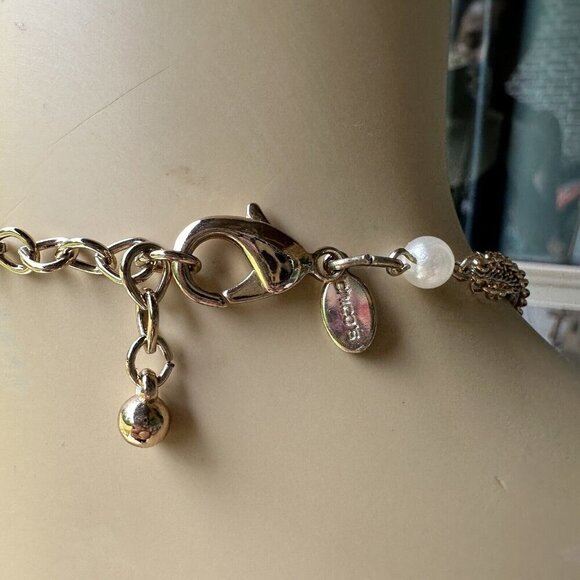 Vintage CHICO'S Necklace Earrings‎ Two Tone Pale Pink Crystal Long Tassel 23" - Picture 10 of 11